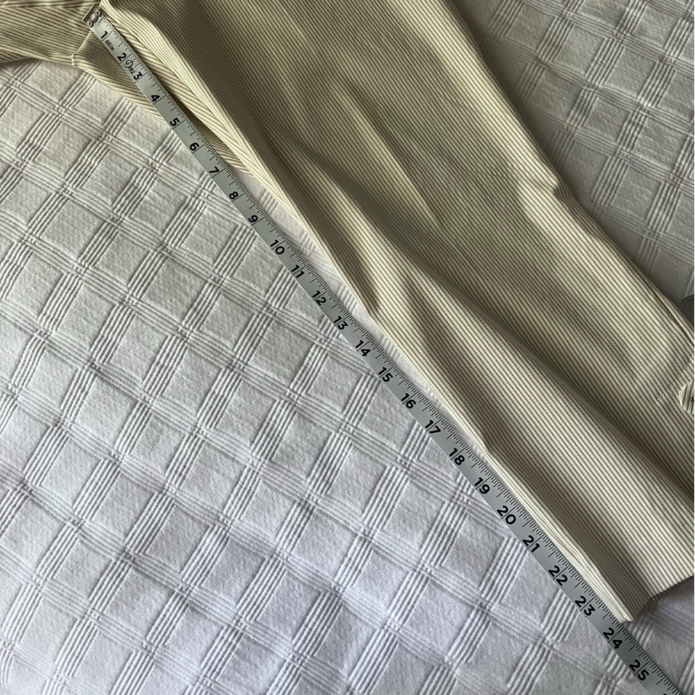 Peck & Peck Eva Crop Pants with Tummy Control Panel White and Tan Stripe… - Picture 4 of 13
